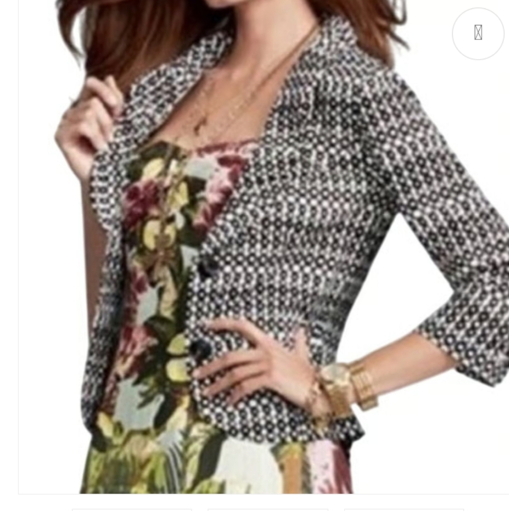 CAbi Women's Black and White Geometric Blazer